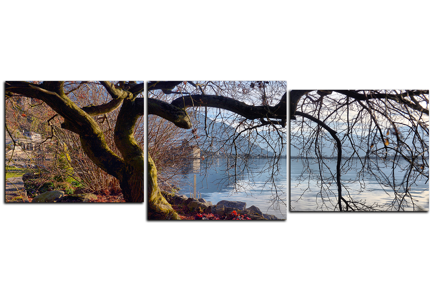 Obraz na plátně - Podzim u jezera - panoráma Obraz na plátně - Podzim u jezera - panoráma